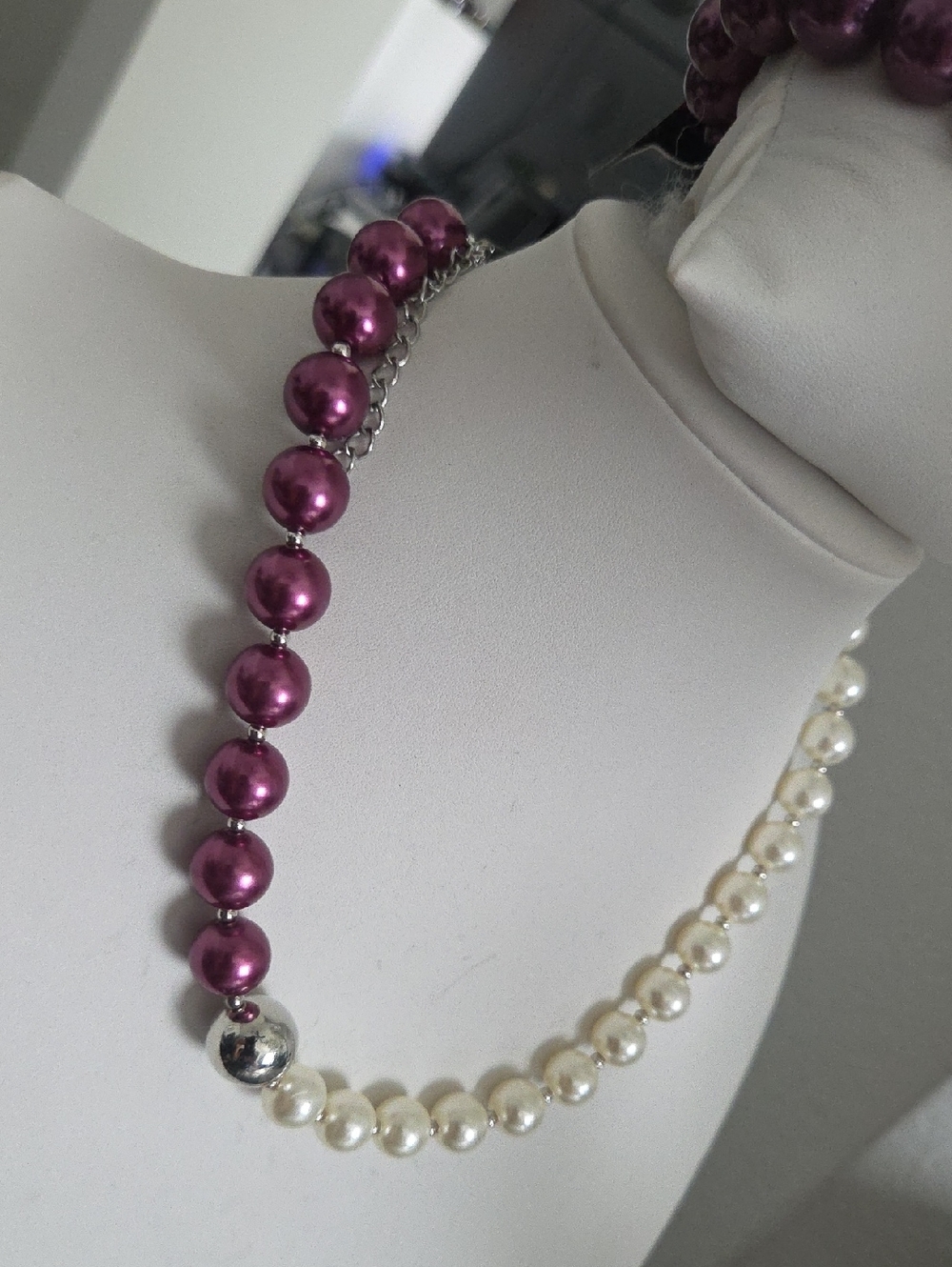 Paparazzi Purple Pearl Necklace And Matching Bracelet Set NWT - Picture 2 of 5